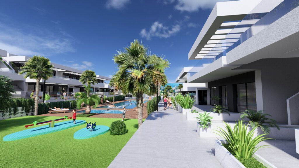 Scherp geprijsde gemeubileerde begane grond appartementen met 2 of 3 slaapkamers op golfresort in Algorfa