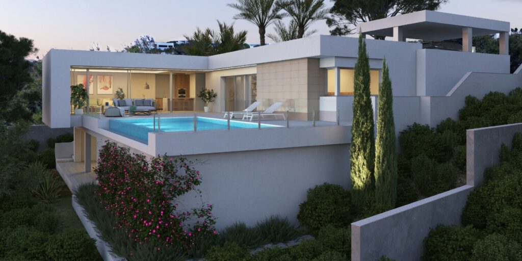 Zeer stijlvolle Design Villa met 3 slaapkamers nabij Moraira met zeezicht en bergzicht