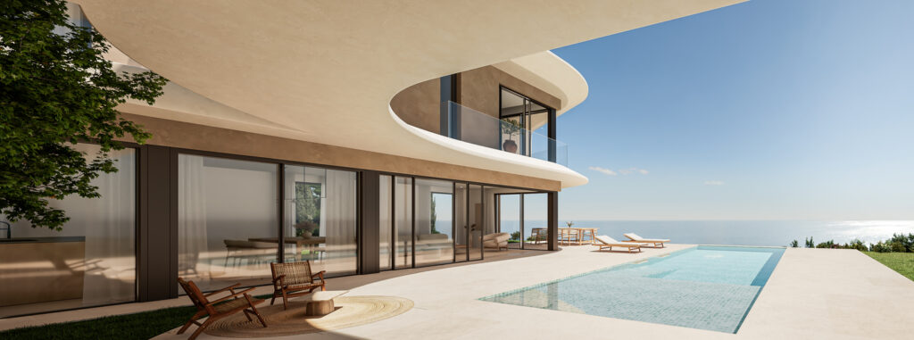 Zeer luxe Design Villa met 4 slaapkamers, 4 badkamers en een 360 graden panoramisch zeezicht in Javea
