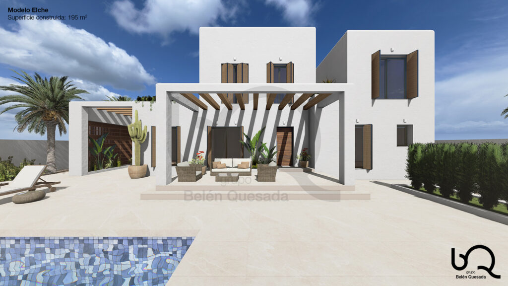 Luxe Ibiza stijl Villa op grote kavel met 4 slaapkamers, zwembad en mogelijkheid voor een basement