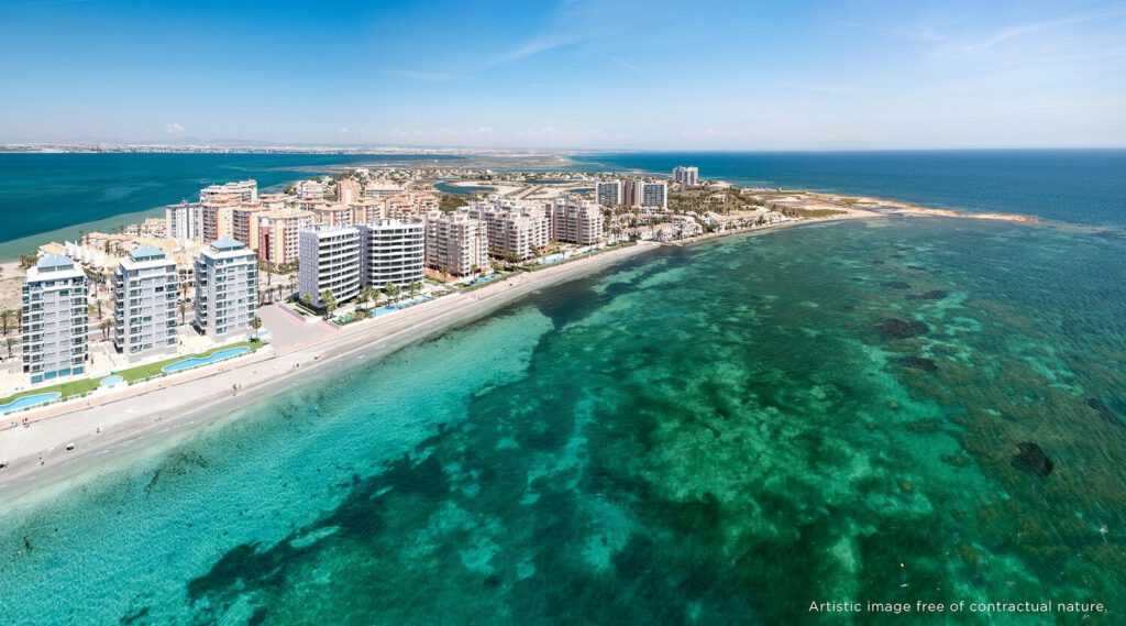 Direct aan zee ruime luxe appartementen met 2 slaapkamers in het paradijselijke La Manga