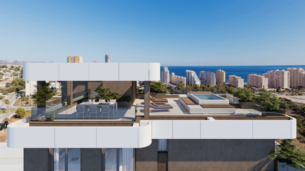 Op 700 meter van de zee en aan het natuurreservaat luxe Penthouses met 3 slaapkamers in het populaire Calpe