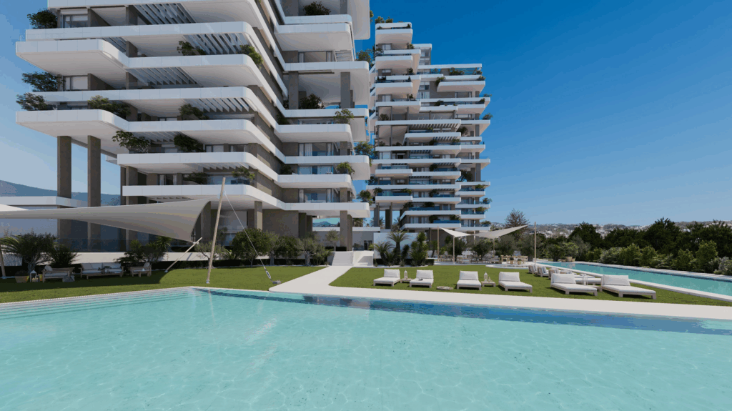 Op 700 meter van de zee en aan het natuurreservaat luxe appartementen met 2 slaapkamers in het populaire Calpe