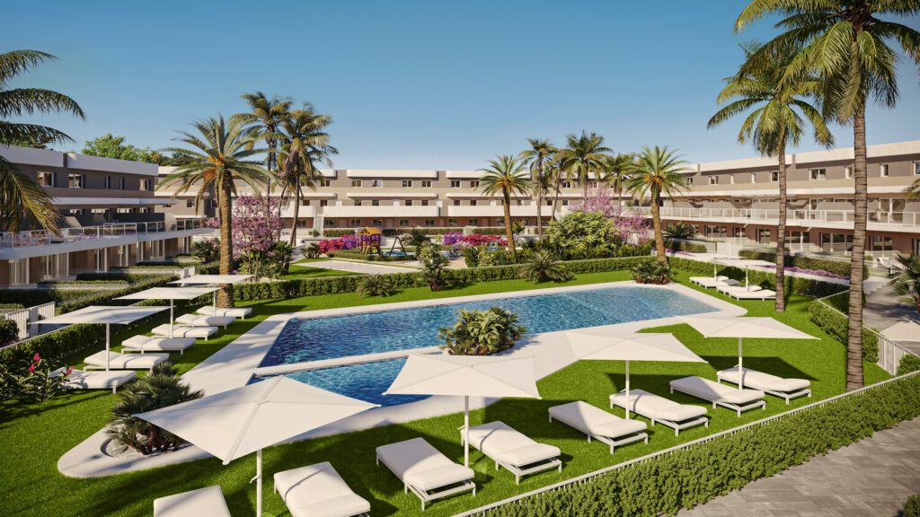 Ruime begane grond appartementen op golfresort slechts 14 minuten van de luchthaven van Alicante